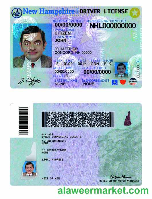 USA New Hampshire driving license